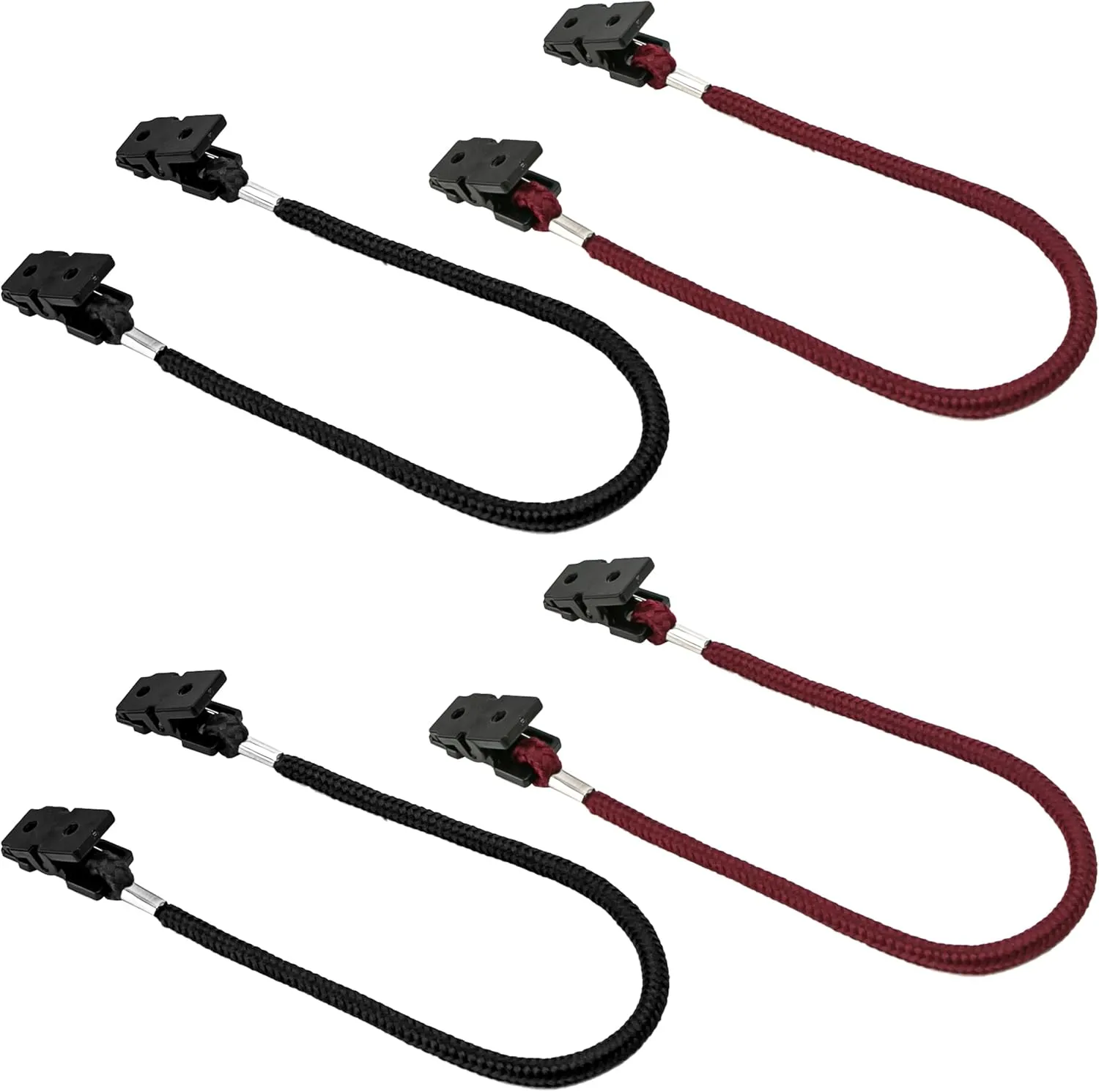 4 Pieces Windproof Hat Strap Clip Keeper Clips for Baseball Cap, Sailing, and Outdoor Camping - Hat Clips for Wind - Adjustable Retainers with Strings, Lanyard, Scarf Leash Volume Straps Red, Black