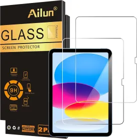 Ailun Screen Protector for iPad 11th A16 2025 [11 Inch] / 10th Generation 2022 [10.9 Inch], Tempered Glass [Face ID & Apple Pencil Compatible] Ultra Sensitive Case Friendly [2 Pack]