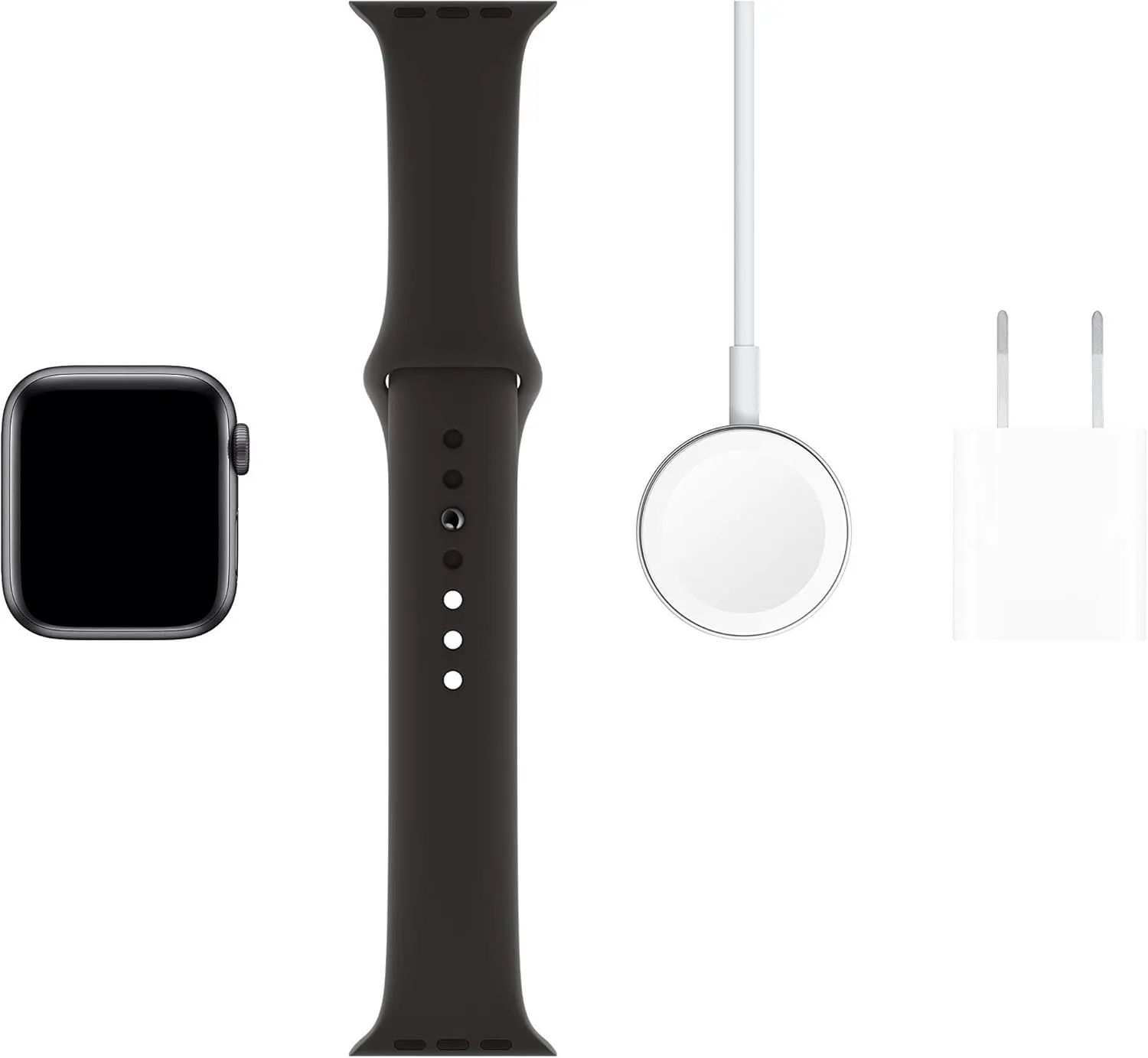 Apple Watch Series 5 (GPS   Cellular, 40MM) - Stainless Steel Case with Black Sport Band (Renewed)
