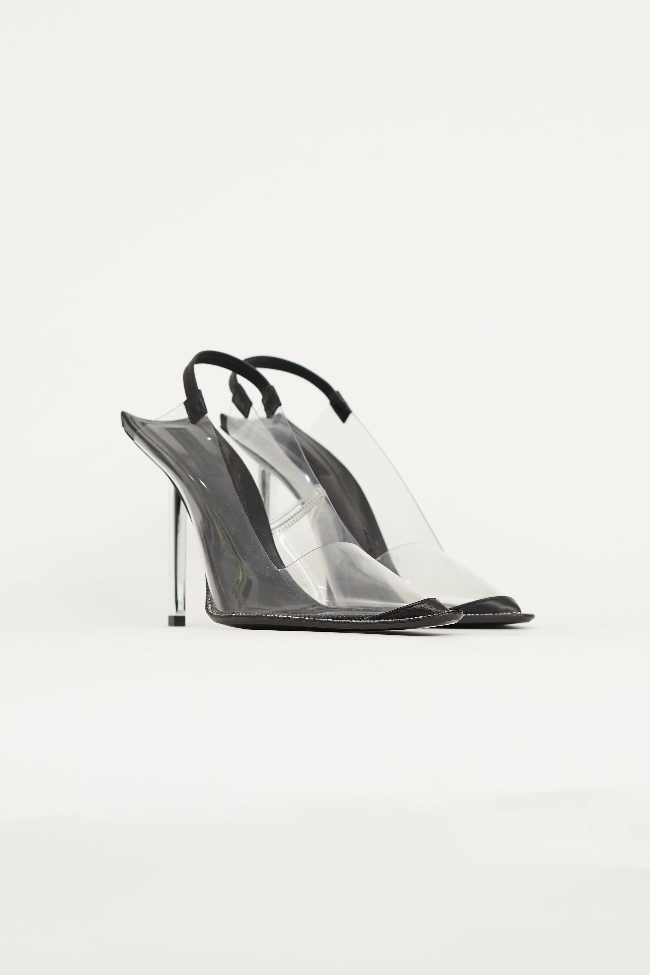 Black & Clear PVC Slingback Heel