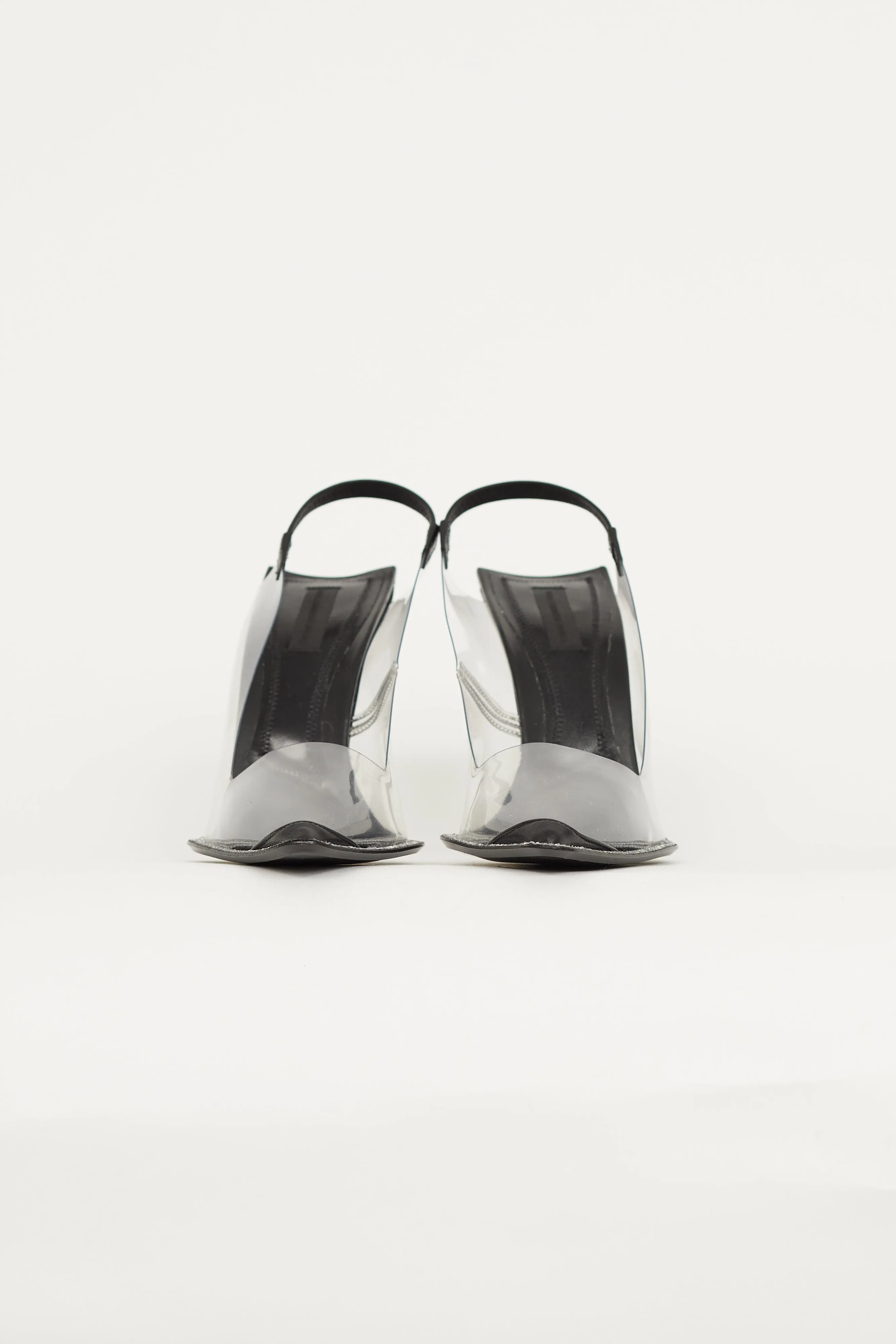 Black & Clear PVC Slingback Heel