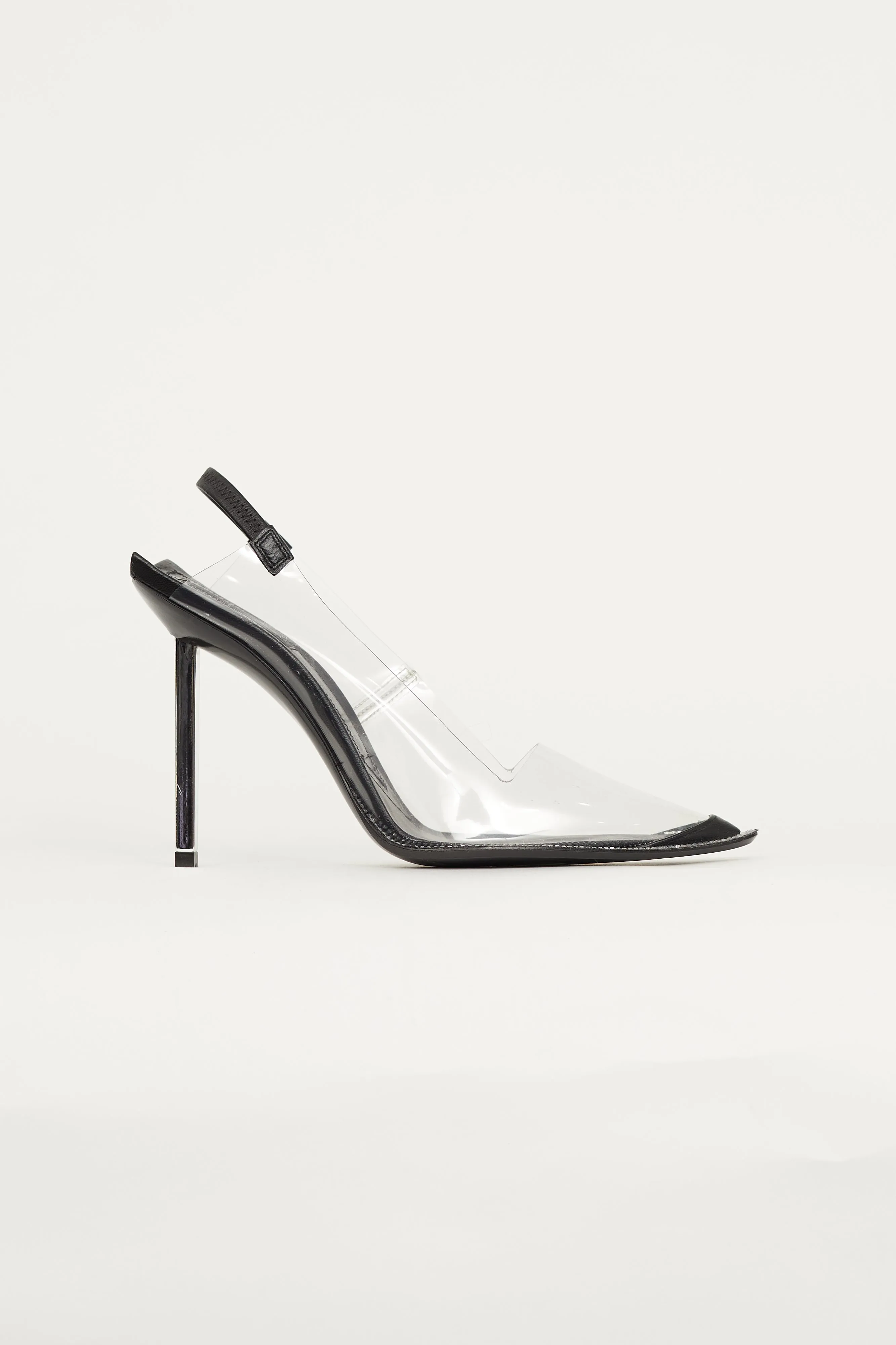 Black & Clear PVC Slingback Heel