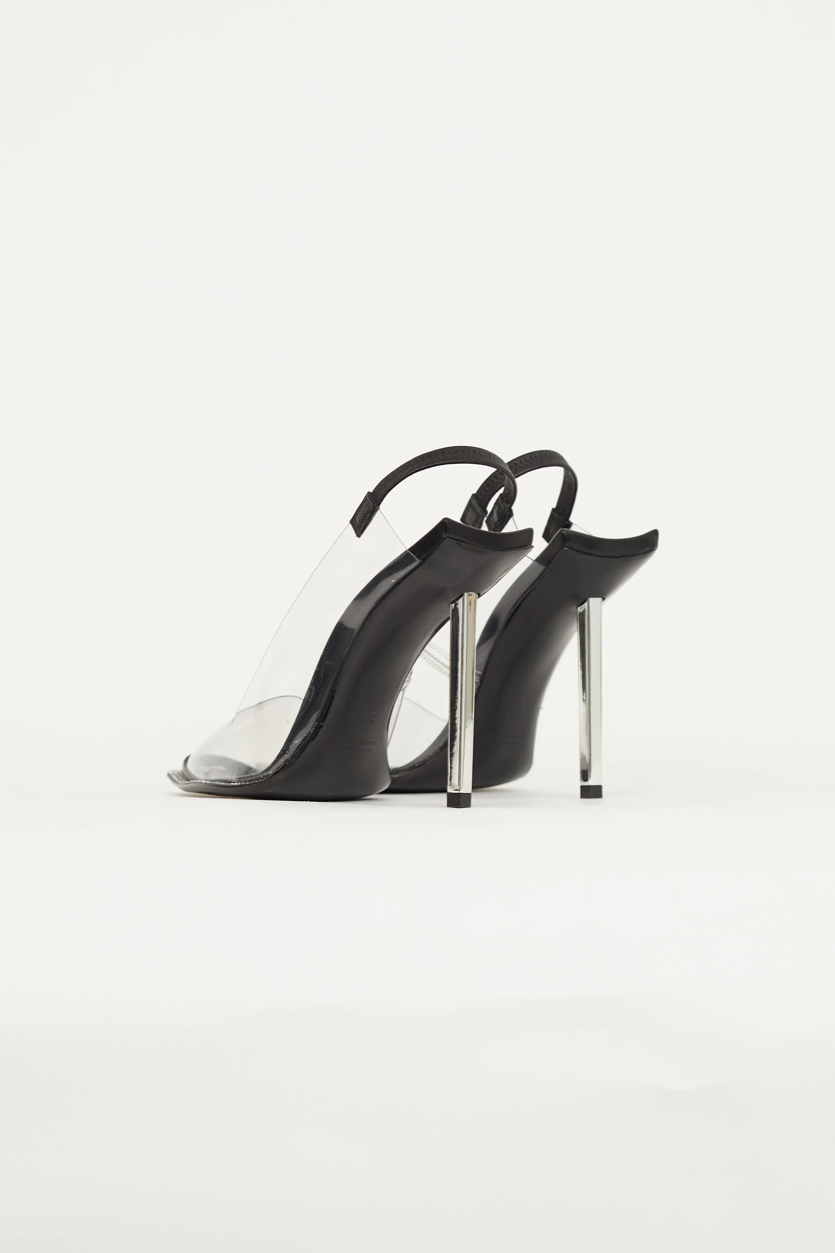 Black & Clear PVC Slingback Heel