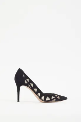 Black Suede & Mesh Maxine Pump