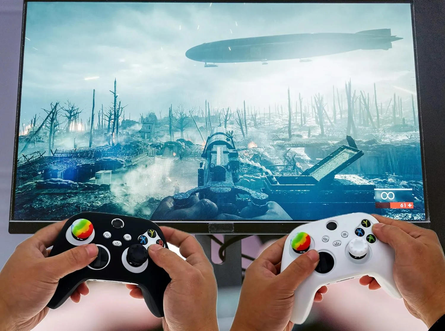 Cabuas 2pcs Silicone Skin Case Grip Cover for Xbox Series X/S Controller, Rubber Protector with 6pcs Thumb Joystick Grips, Anti-Slip, Comfortable Gaming Experience