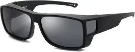 CAXMAN Fit Over Glasses Sunglasses Polarized Wrap Around Sunglasses with Side Window Shields for Full Protection
