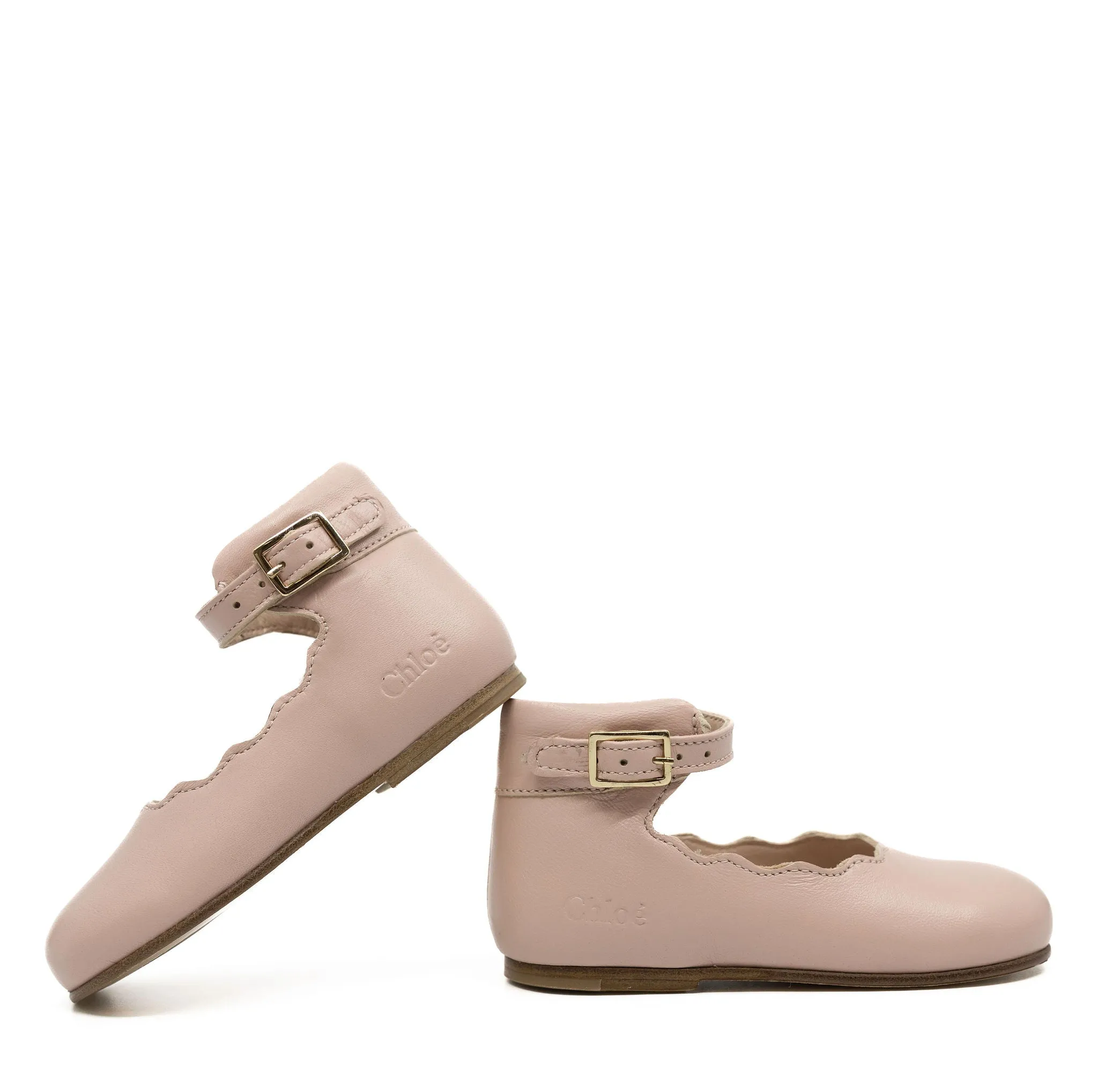 Chloe Dust Rose Scalloped Baby Shoe