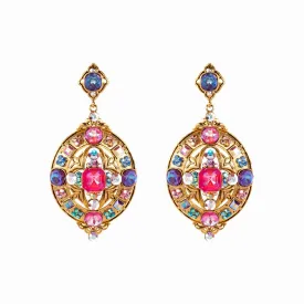 Crystal Oval Drop Earrings