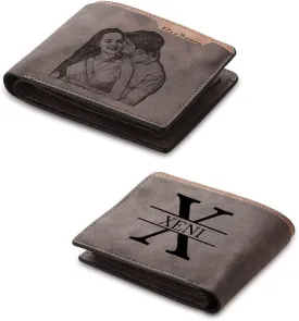 Custom Wallets for Men Personalized Photo Wallets for Mens Engraved Wallets Personalized Gifts for Men Dad Husband Son (Style 1)