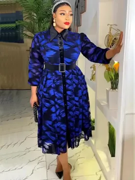 Elegant African Dresses for Women Long Sleeve Africa Clothing Plus Size