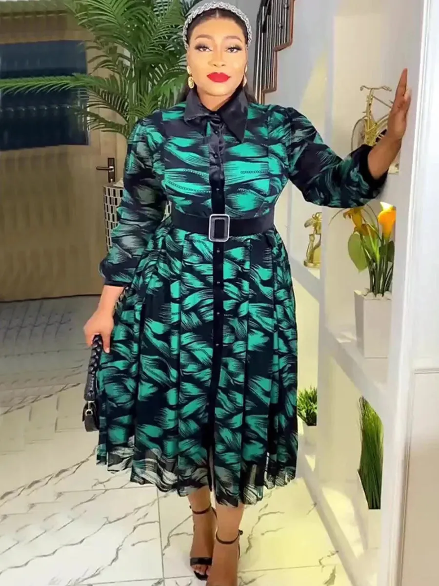 Elegant African Dresses for Women Long Sleeve Africa Clothing Plus Size