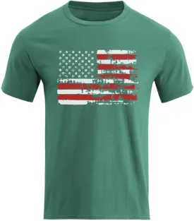 H HYFOL Men's Graphic T-Shirts USA Flag 100% Cotton Short Sleeve American Patriotic Crewneck Casual Regular Tee Shirts