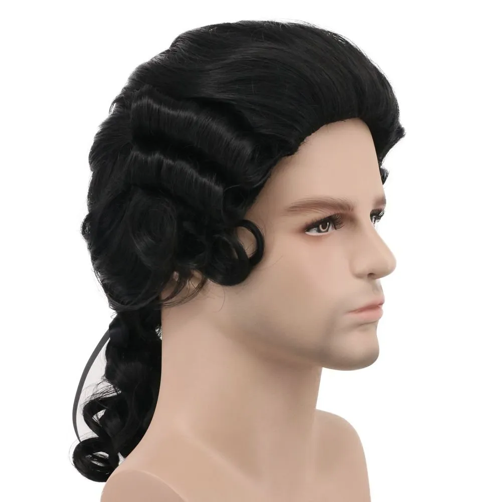 karlery Women and Men Long Wave Black Wig Halloween Costume Wig Anime Cosplay Wig