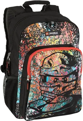 LEGO NINJAGO Kids School Backpack Bookbag, for Travel, On-the-Go, Back to School, Boys and Girls, with Adjustable Padded Straps and Fun patterns, Spraypaint