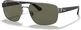 Ray-Ban RB3663 Rectangle Sunglasses for Men   BUNDLE With Designer iWear Complimentary Eyewear Kit