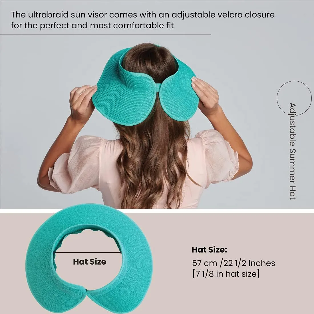 San Diego Hat Co. Women's One Size Ultrabraid Visor with Ribbon Binding, and Sweatband