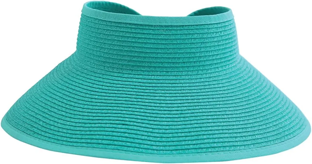 San Diego Hat Co. Women's One Size Ultrabraid Visor with Ribbon Binding, and Sweatband