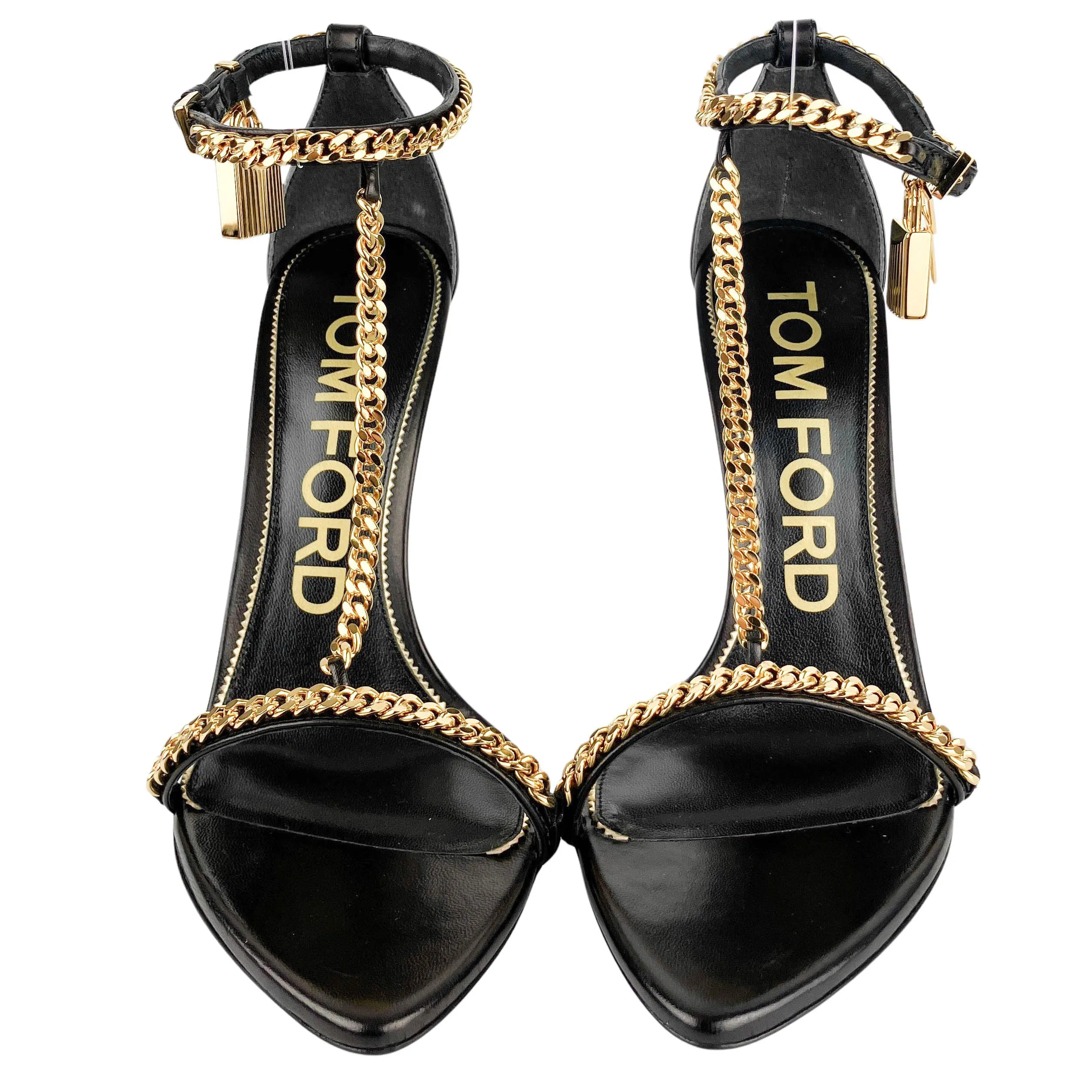 Tom Ford Shiny Kid Heels in Black/Gold