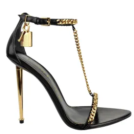 Tom Ford Shiny Kid Heels in Black/Gold