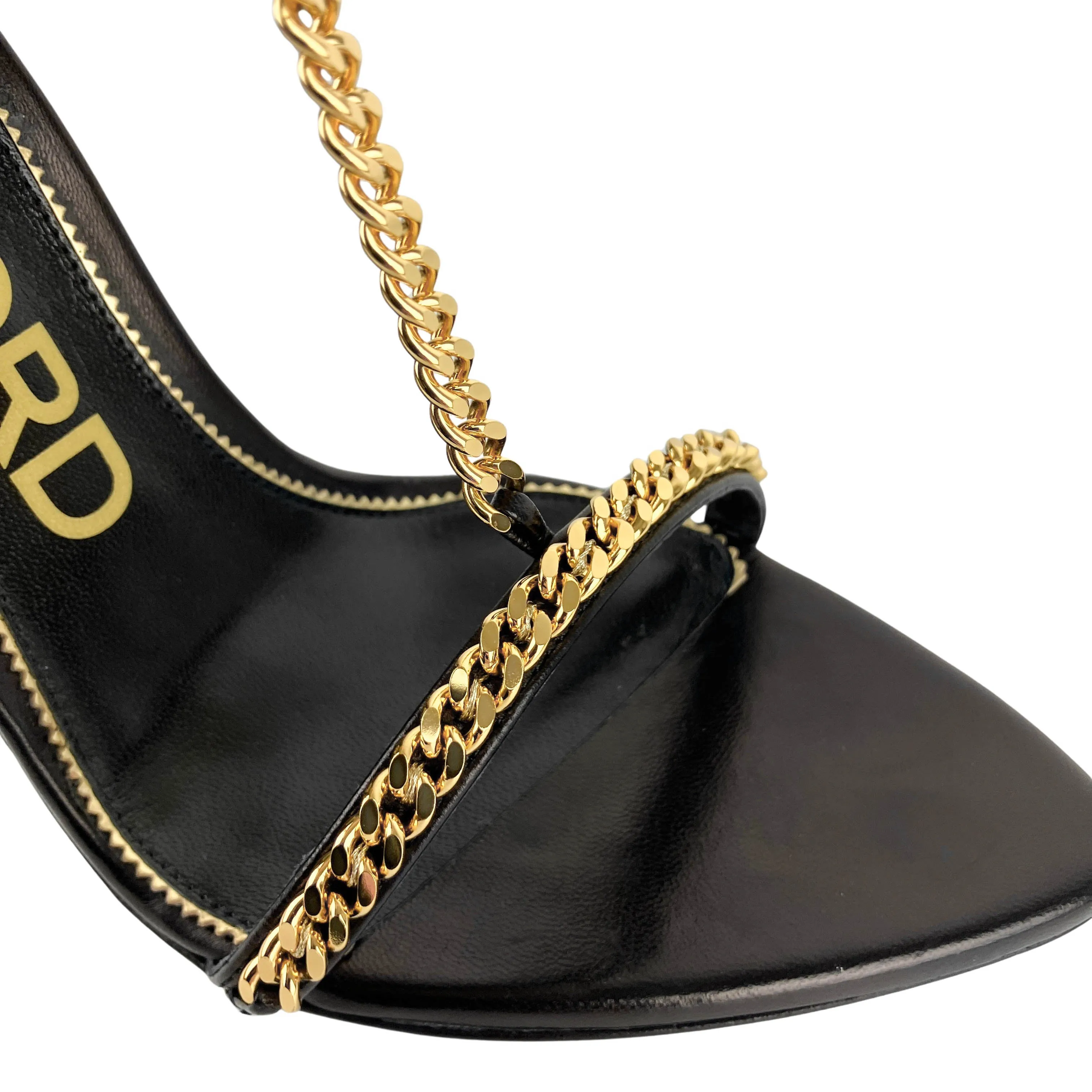 Tom Ford Shiny Kid Heels in Black/Gold
